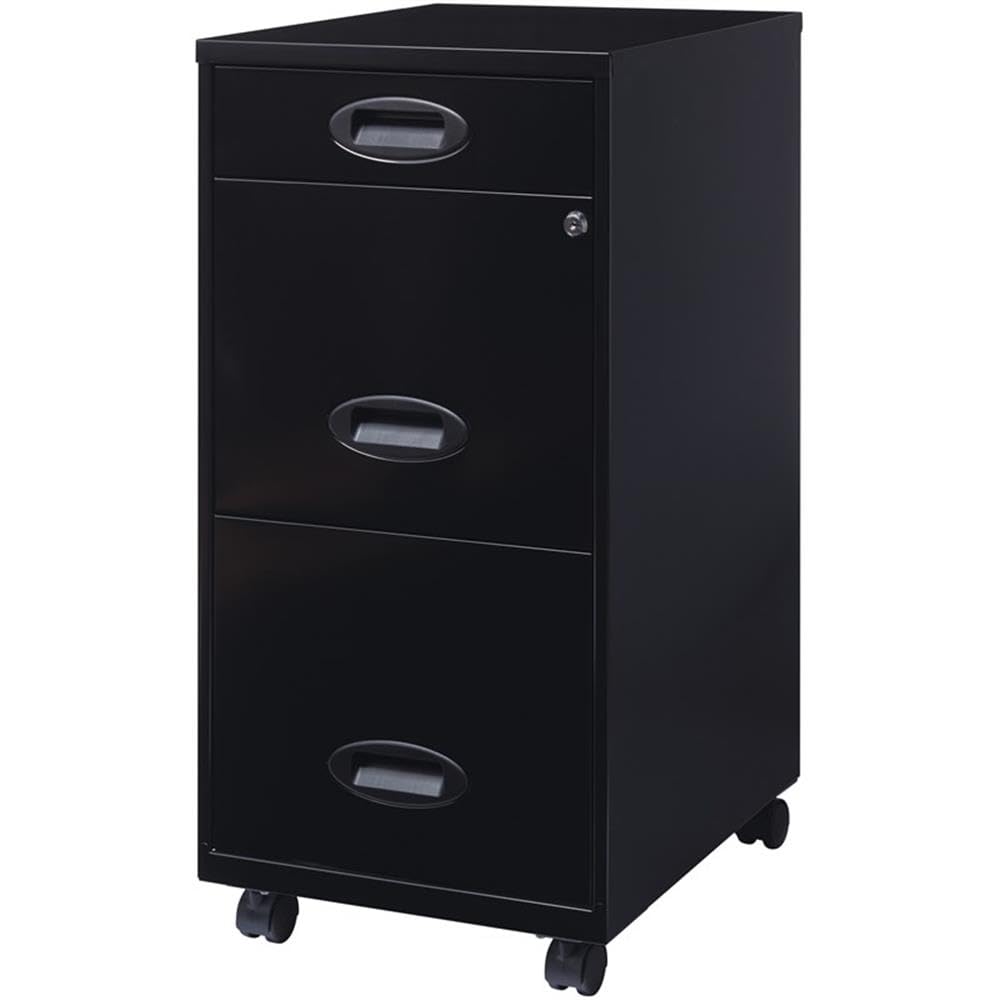 Black Metal 3 Drawer Vertical Filing Cabinet B217
