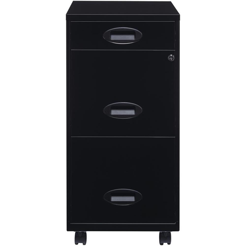 Black Metal 3 Drawer Vertical Filing Cabinet B217