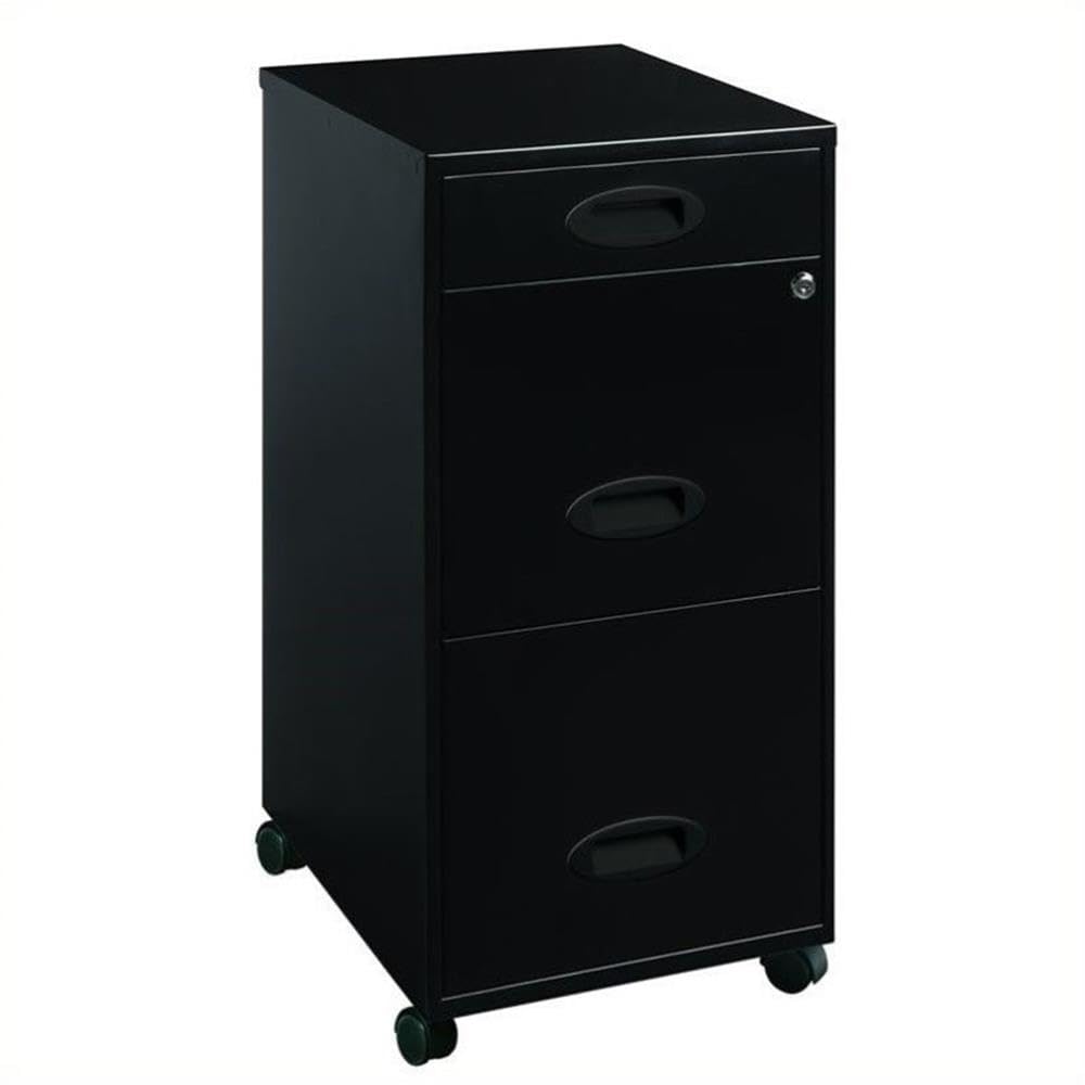 Black Metal 3 Drawer Vertical Filing Cabinet B217