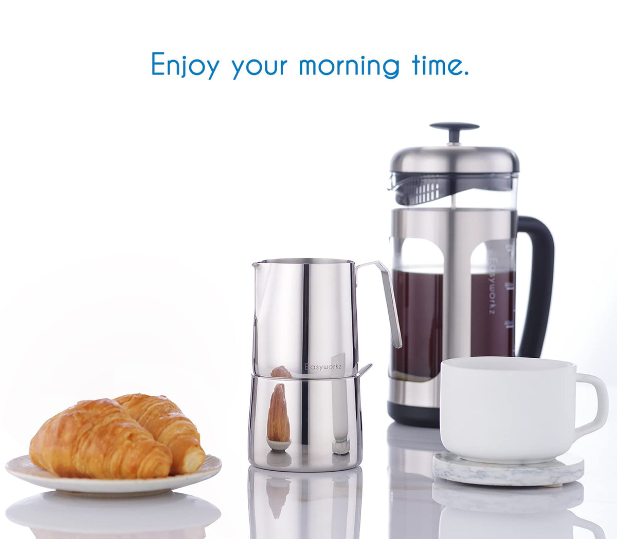 12 oz Stainless Steel French Press and Creamer Sugar Bowl Set M48998