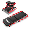 40 Inches 2 IN 1 Rolling Folding Car Creeper/Seat Red W297708