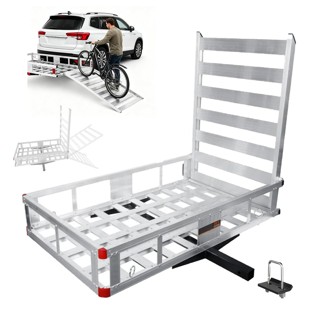 Aluminum Hitch Cargo Carrier with Ramp D28811