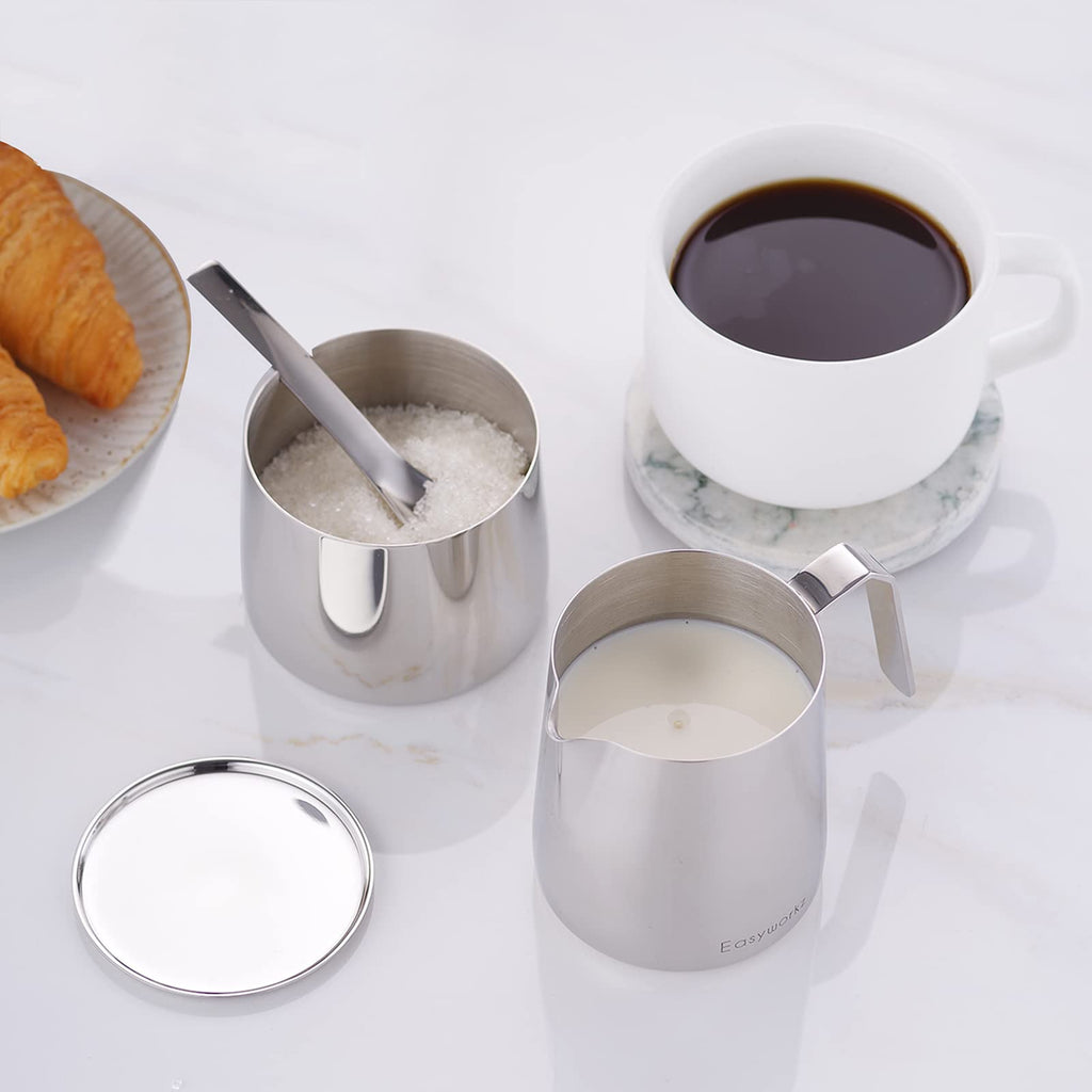 12 oz Stainless Steel French Press and Creamer Sugar Bowl Set M48998