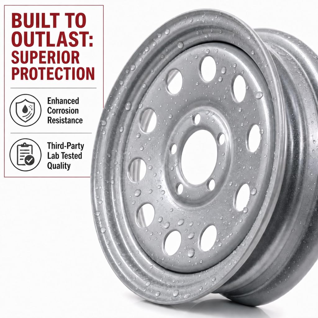 15 Inch 5 Lug Silver Trailer Wheel Q71062