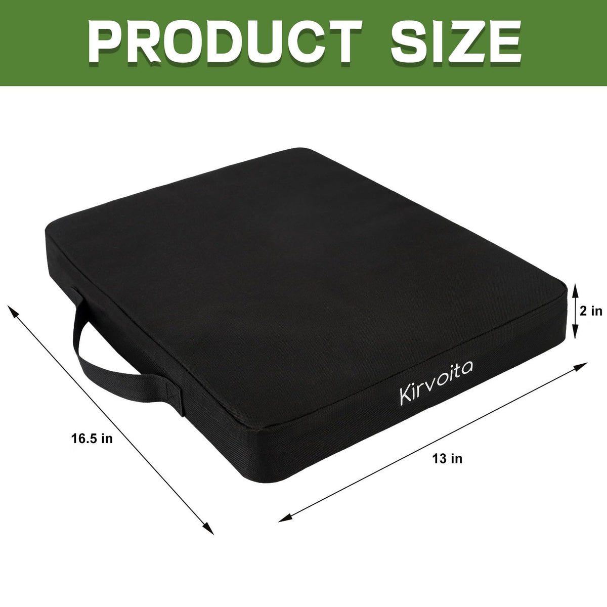 Black 2 Pack Waterproof Oxford Stadium Seat Cushions G65675