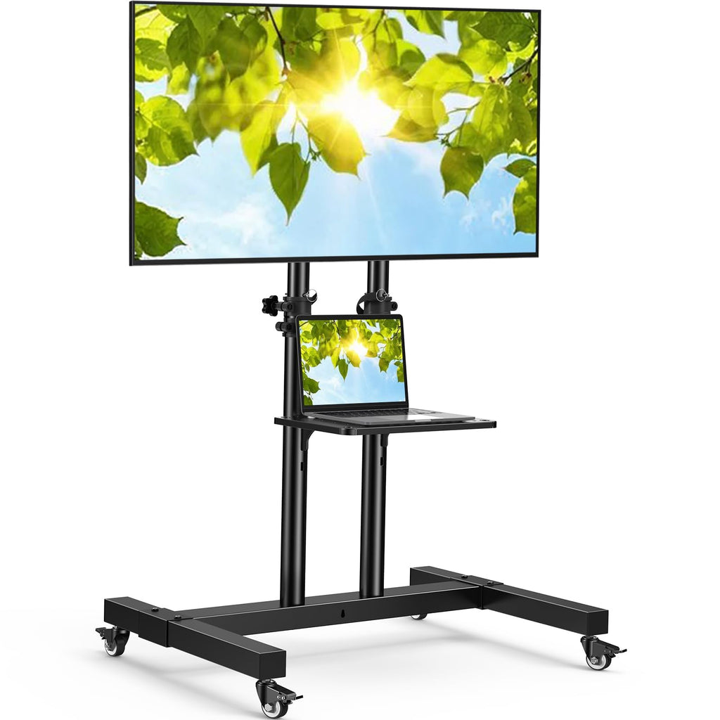 Rolling TV Stand on Wheels for 32-83 Inch Screens up to 110lbs E571