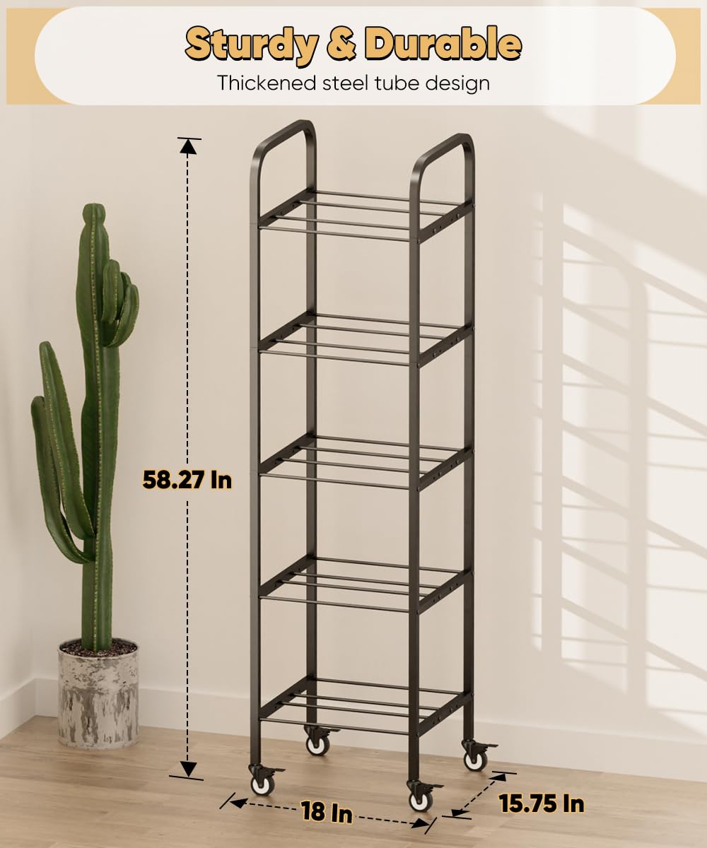 5-Tier 3D Printer Filament Storage Rack with Wheels X445330