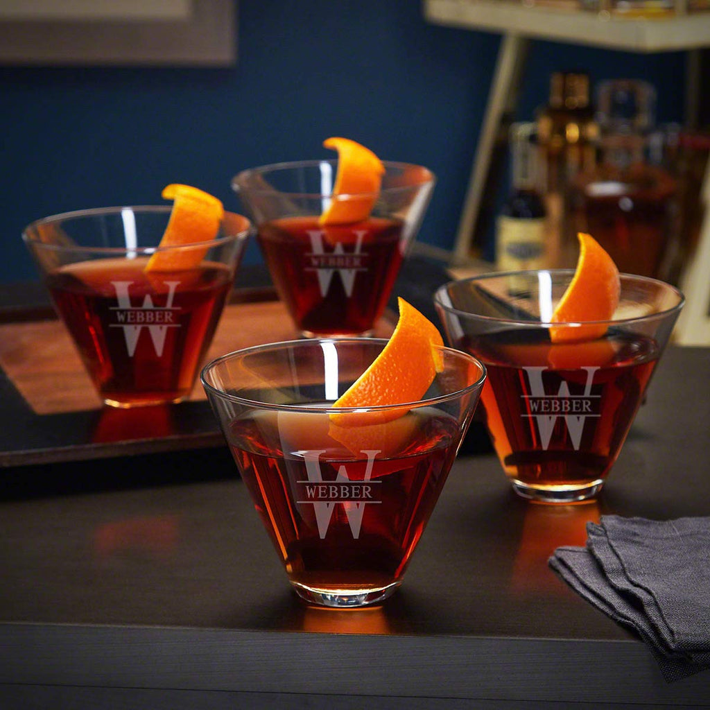 Stemless Martini Glasses Set of 4 L616