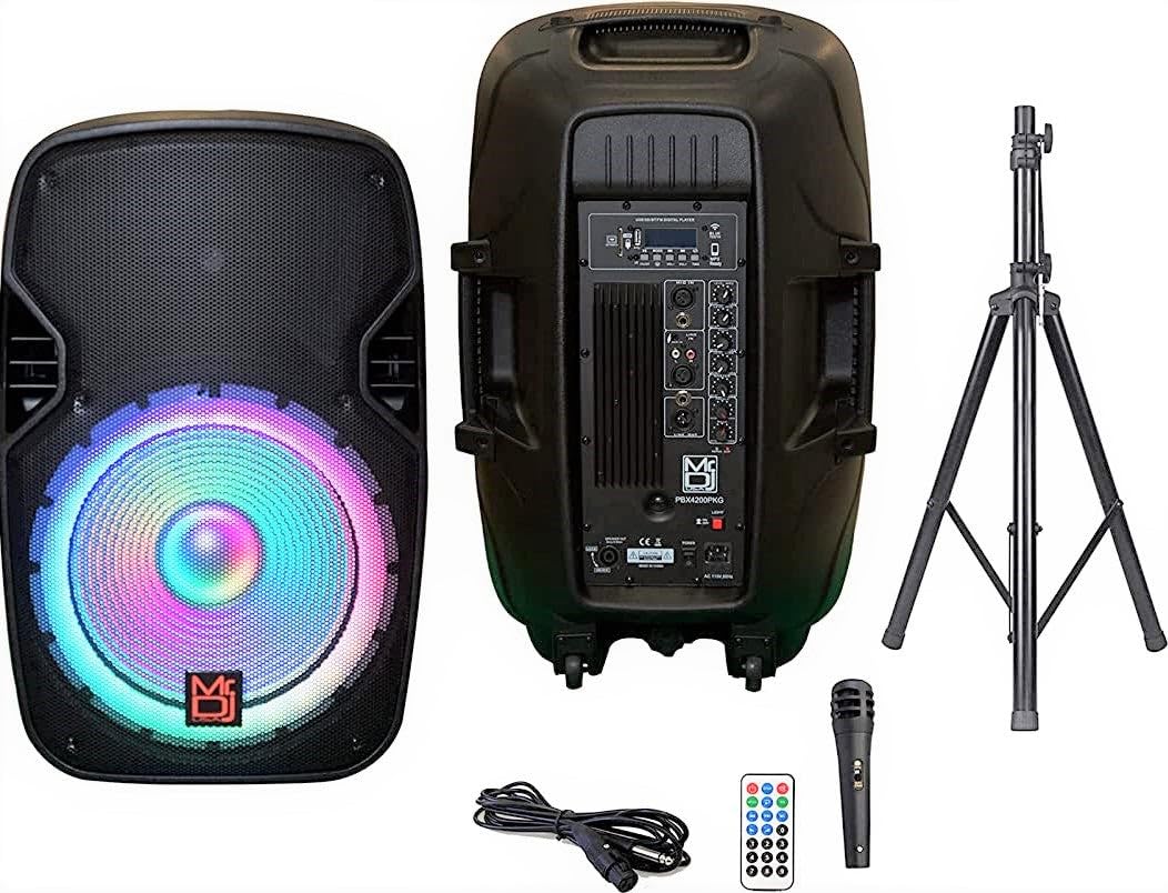 15" Powered Portable PA Speaker System Combo Set W964