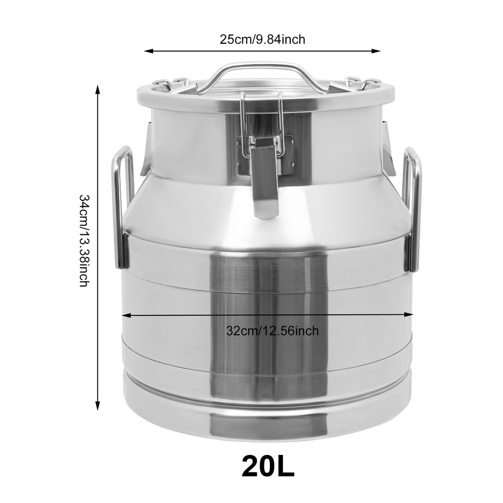 Stainless Steel Milk Can with Faucet, 20L Silicone Sealed Lid D166972