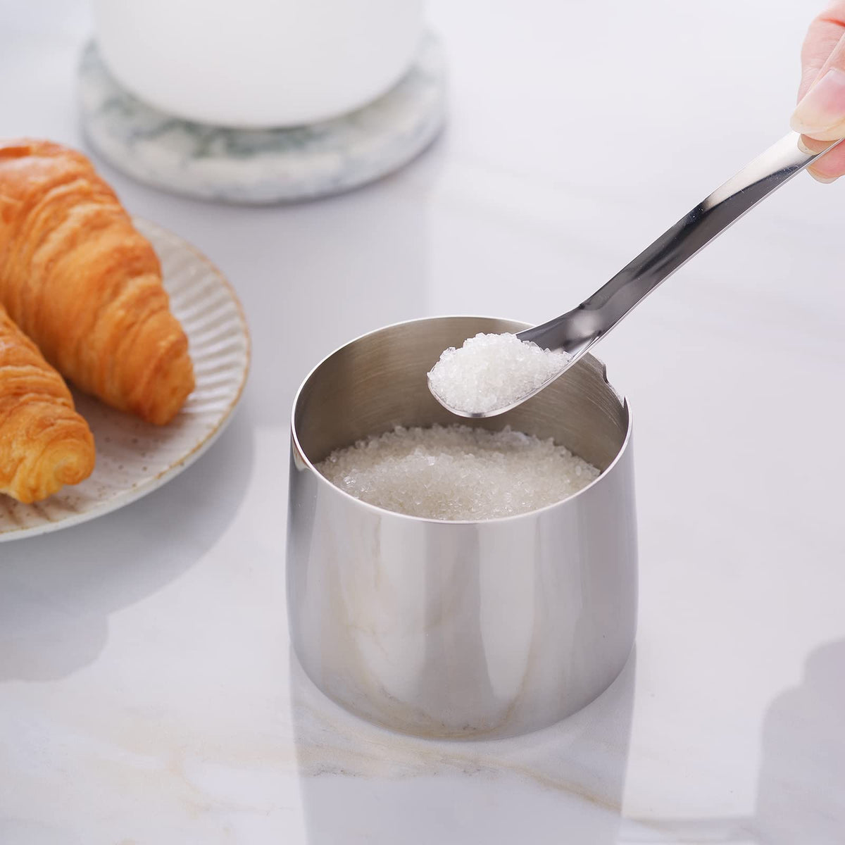 12 oz Stainless Steel French Press and Creamer Sugar Bowl Set M48998
