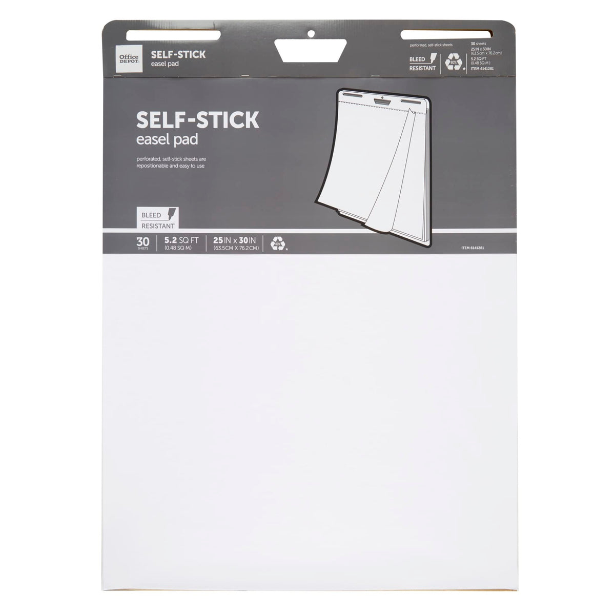 Self-Stick Easel Pad, 25" x 30", 30 Sheets, 30% Recycled, White T8727