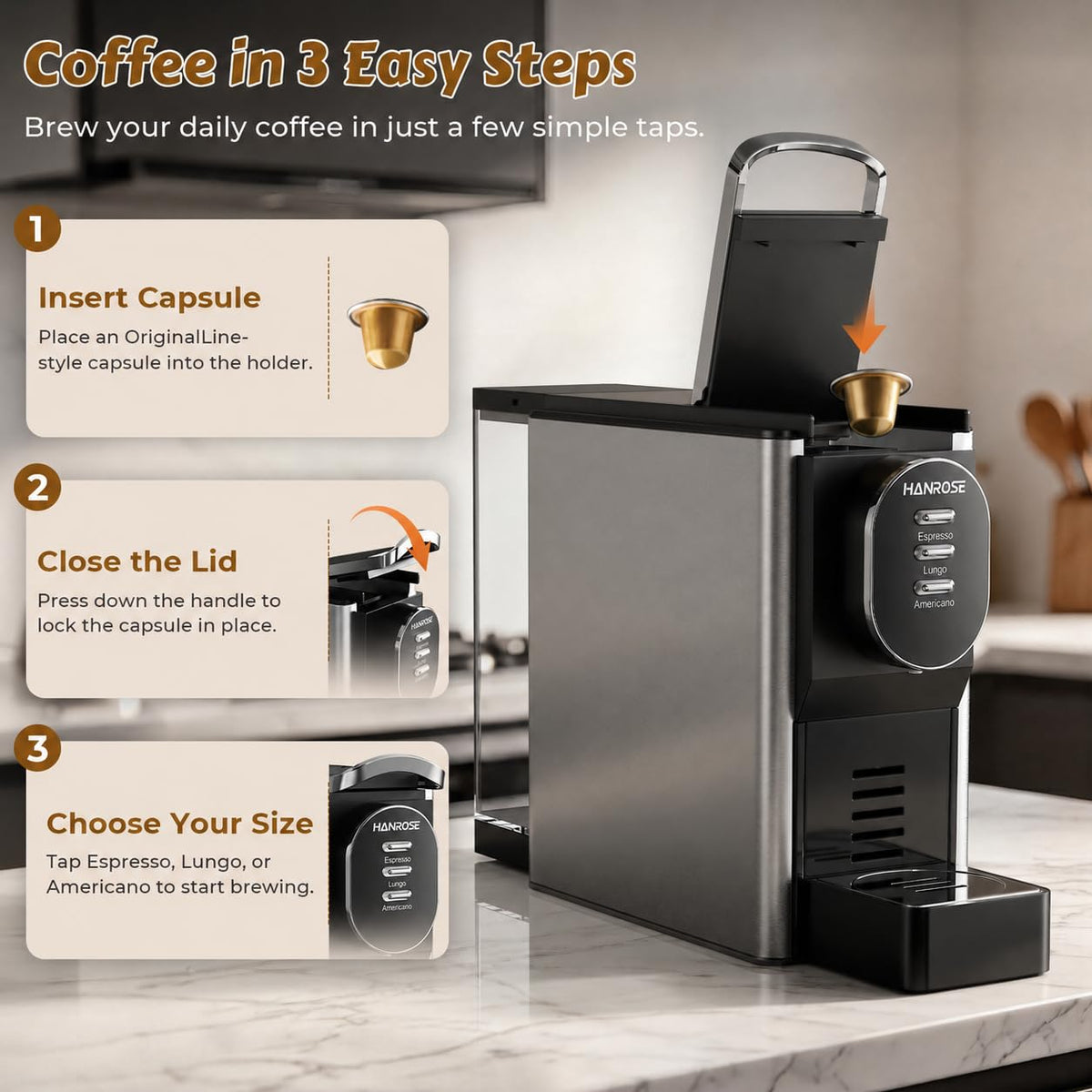 Stainless Steel 20 Bar Espresso Machine A771