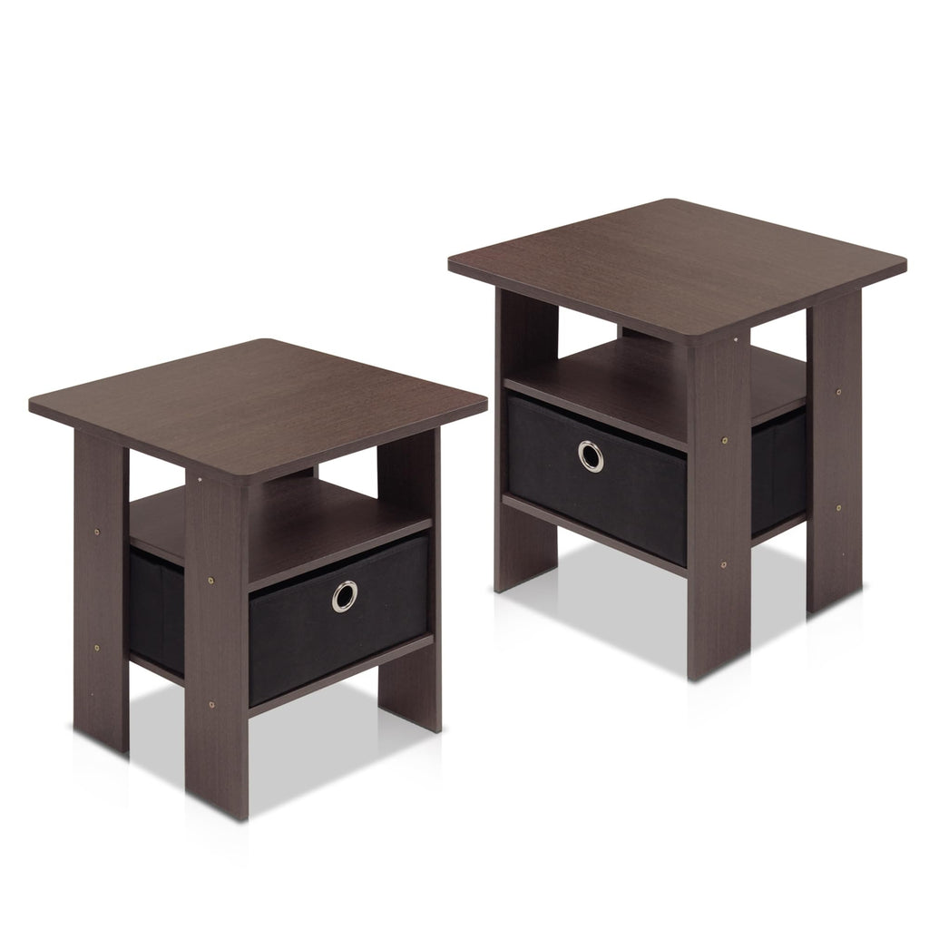 Brown 3-Tier Square Side Table Set of 2 Z31481