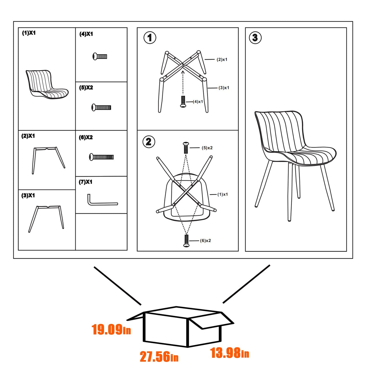Black Dining Chairs Set of 2 W909600