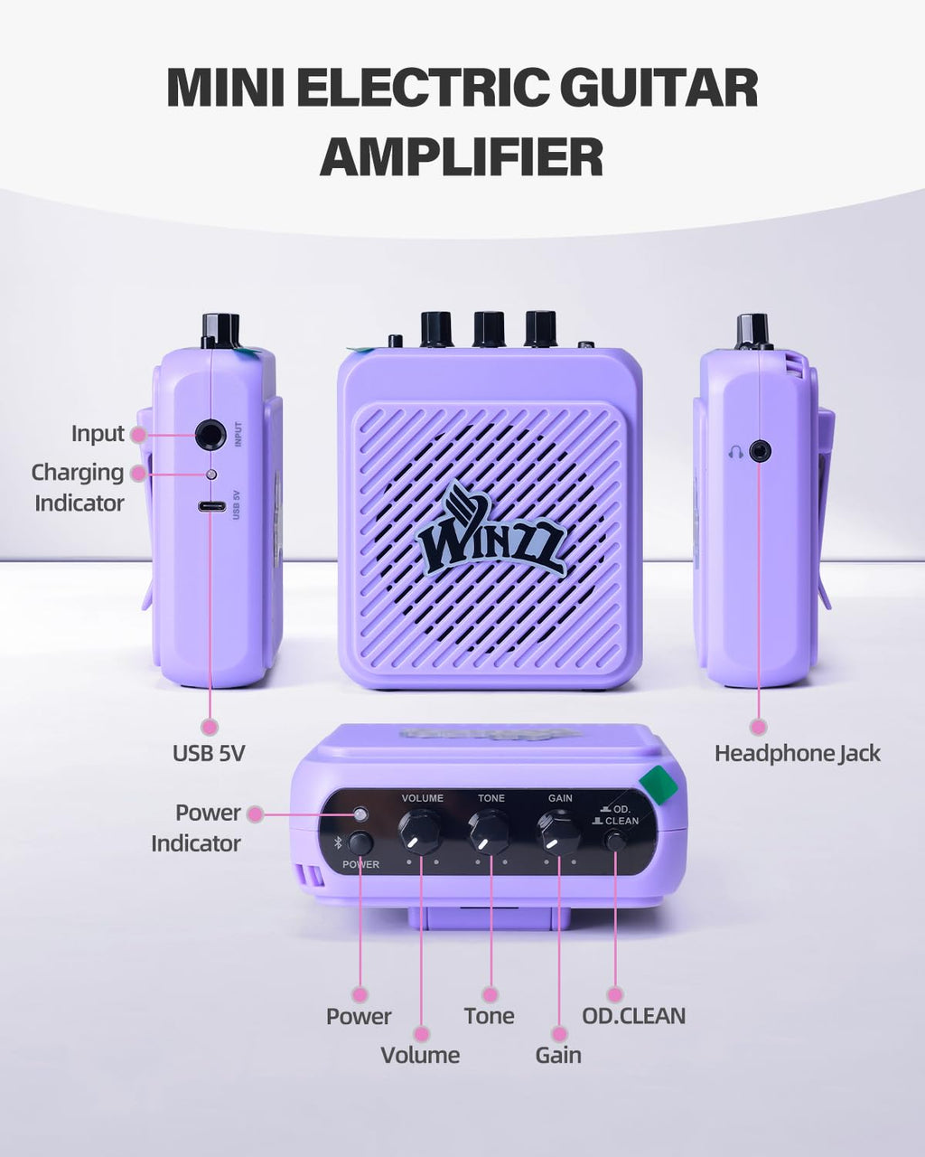30 Inch 1/4 Size Purple Electric Guitar Kit with Amp H314