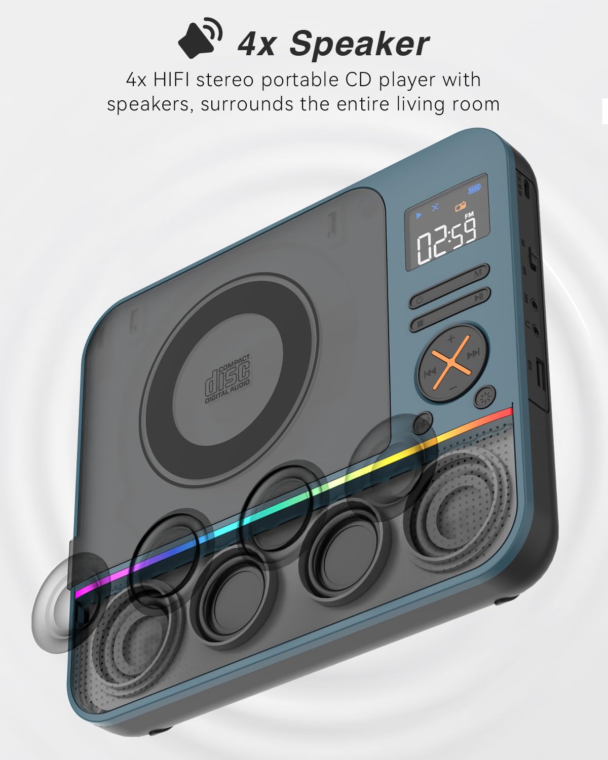 Portable CD Player with Bluetooth K480