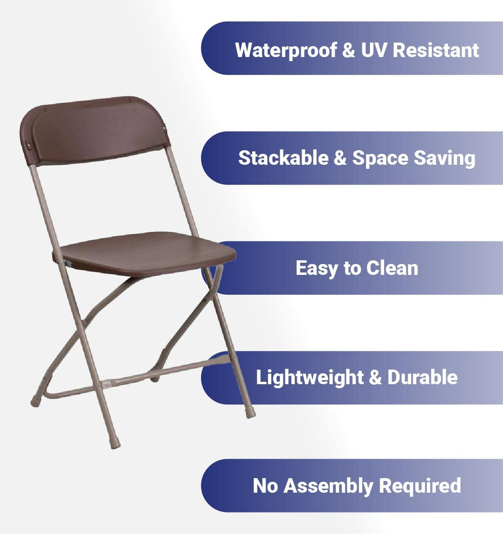 Brown 10pk Stackable Folding Chairs P70759