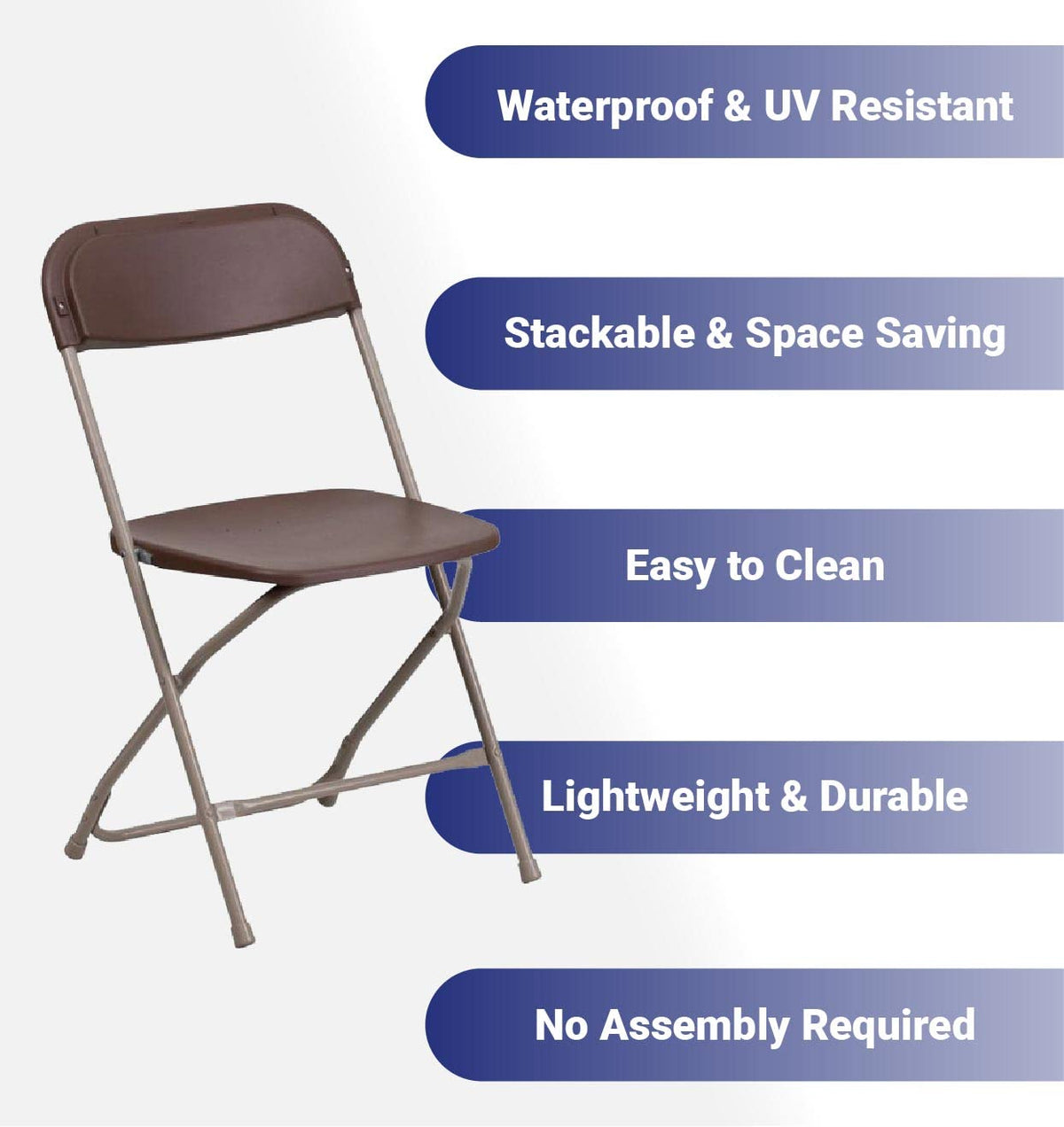 Brown 10pk Stackable Folding Chairs P70759