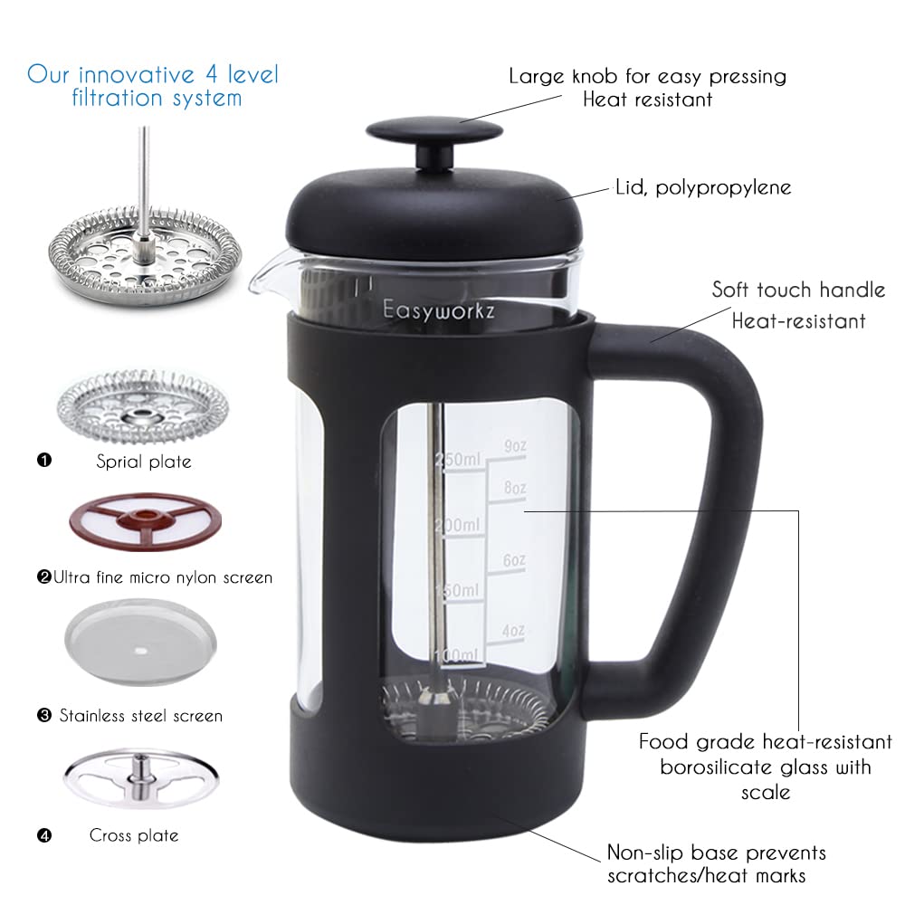 12 oz Stainless Steel French Press and Creamer Sugar Bowl Set M48998