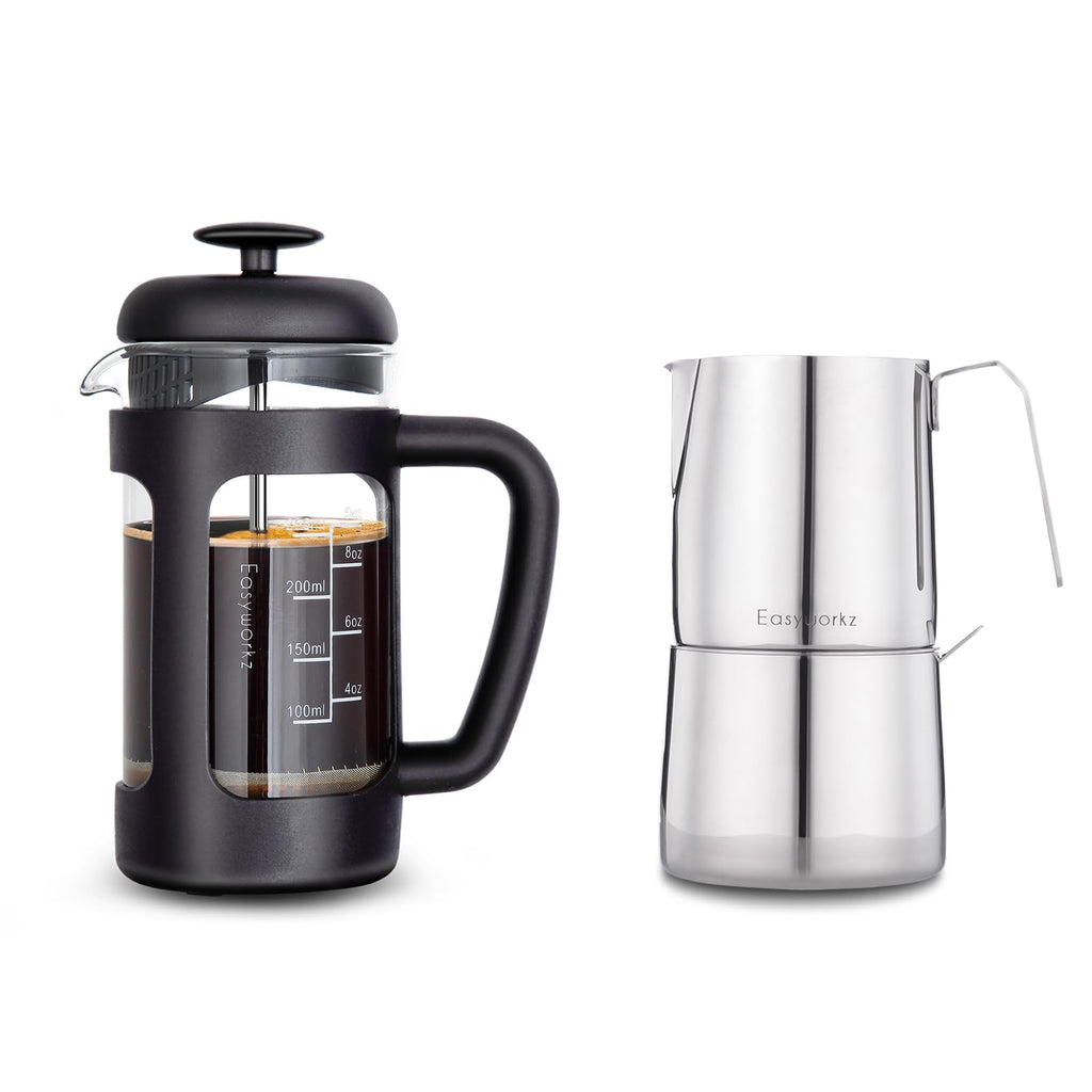 12 oz Stainless Steel French Press and Creamer Sugar Bowl Set M48998