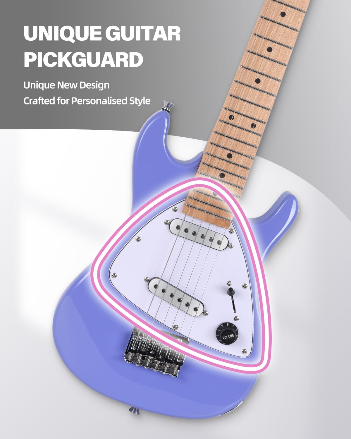 30 Inch 1/4 Size Purple Electric Guitar Kit with Amp H314