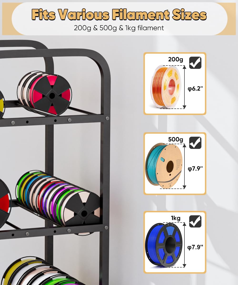 5-Tier 3D Printer Filament Storage Rack with Wheels X445330
