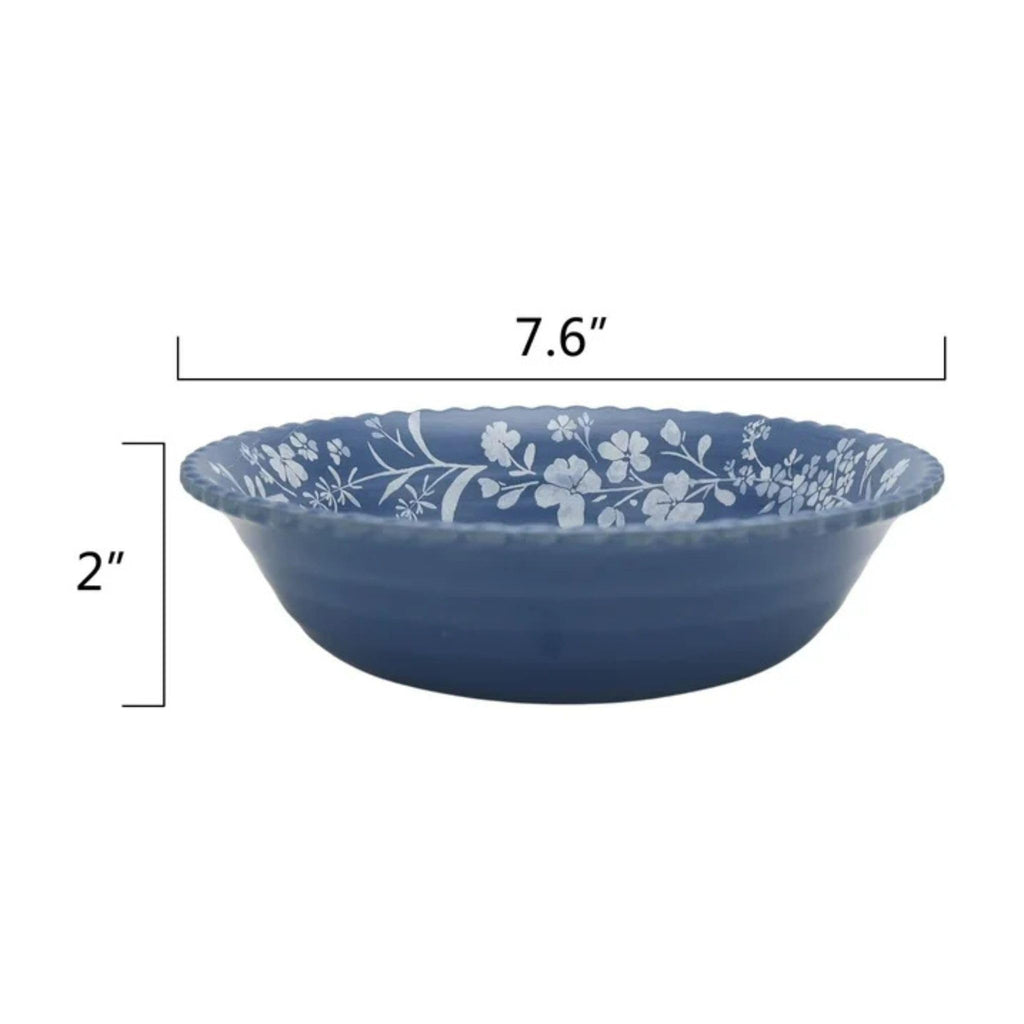 12-Piece Bamboo Melamine Dinnerware Set, Service for 4, Blue B417