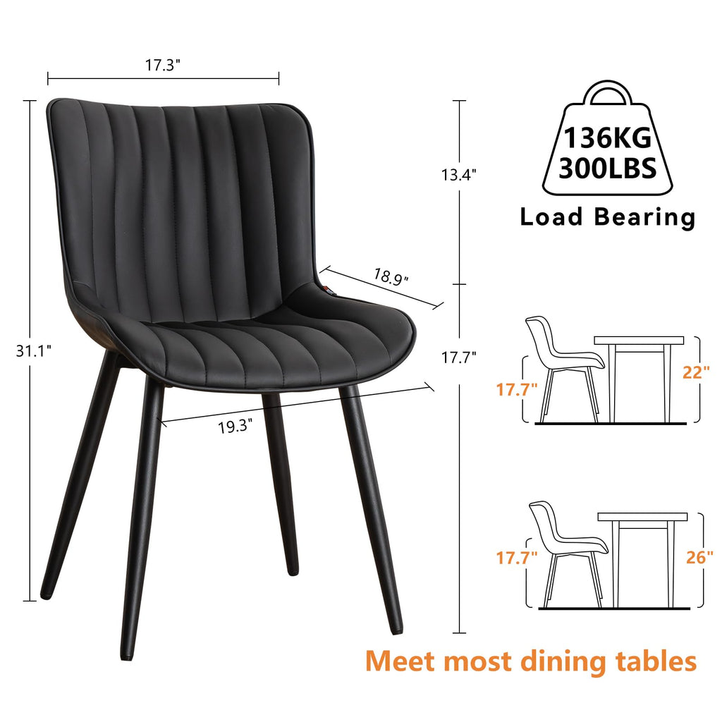 Black Dining Chairs Set of 2 W909600
