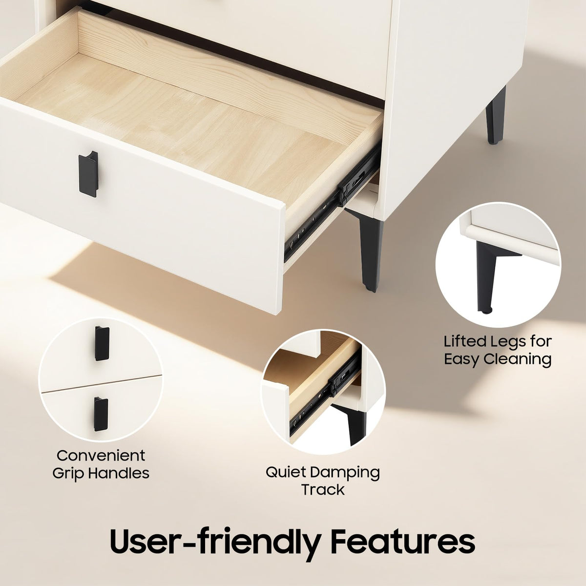 3 Drawer Nightstand with Charging Station N99356
