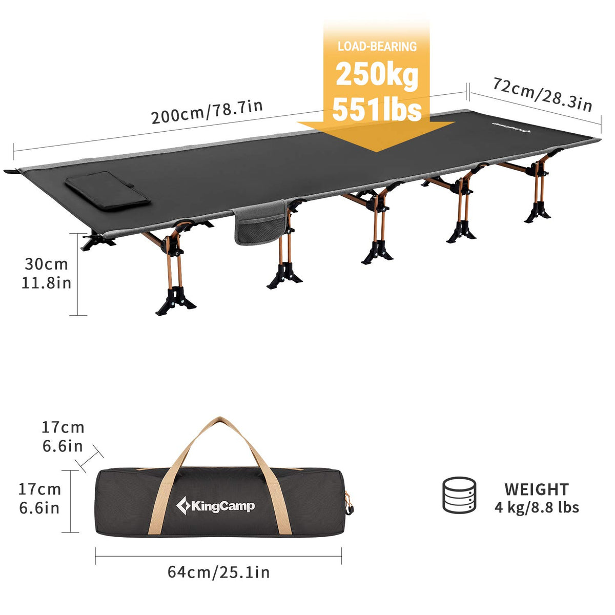 Portable Camping Cot & Single-Size Inflatable Sleeping Pad I3193