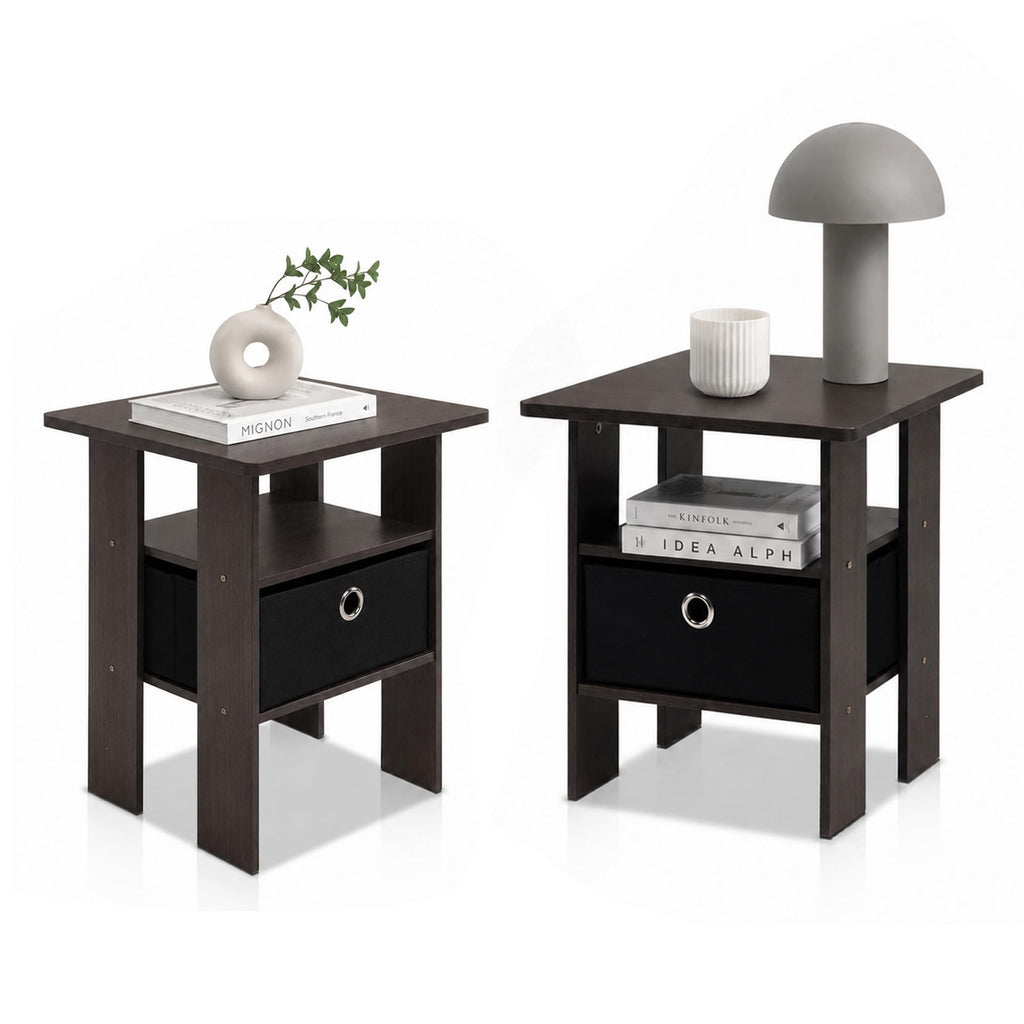 Brown 3-Tier Square Side Table Set of 2 Z31481