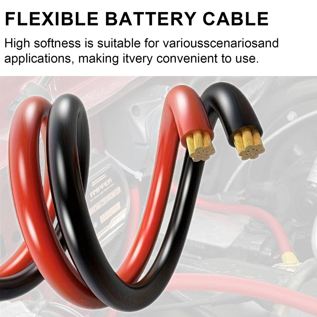 0 Gauge CCA Battery Cable 10FT Red 10FT Black Z614