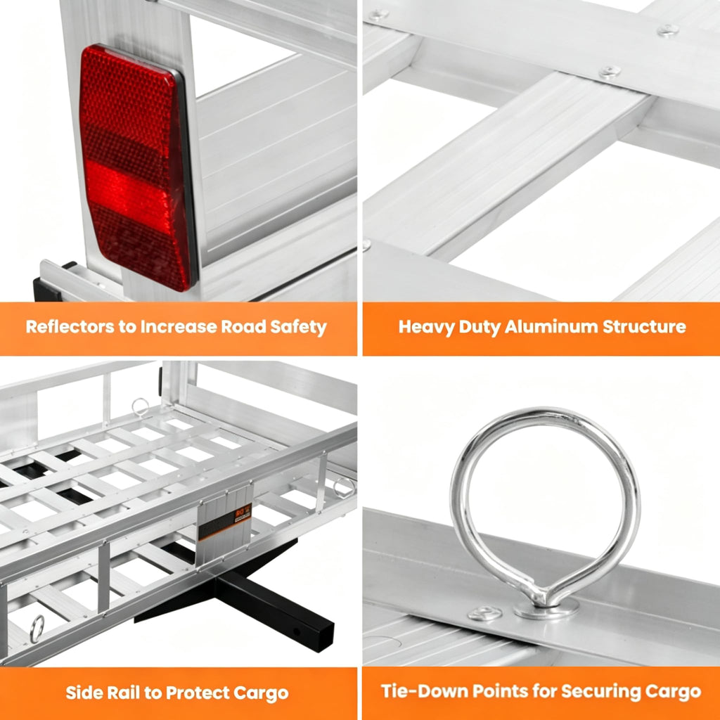 Aluminum Hitch Cargo Carrier with Ramp D28811