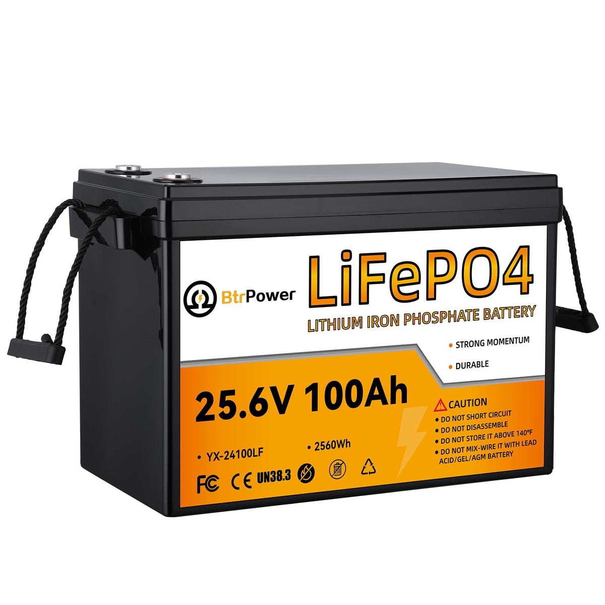 24V 100Ah LiFePO4 Deep Cycle Lithium Battery X11980