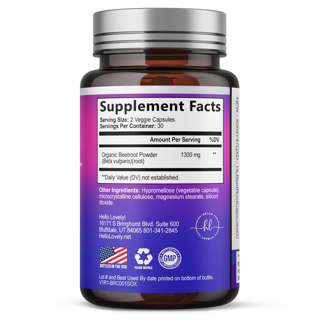 Organic Beet Root Capsules 1300mg 60 Capsules K4851