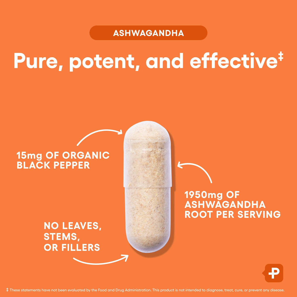 Organic Ashwagandha Root Powder 1950mg 90 Veggie Capsules A6788