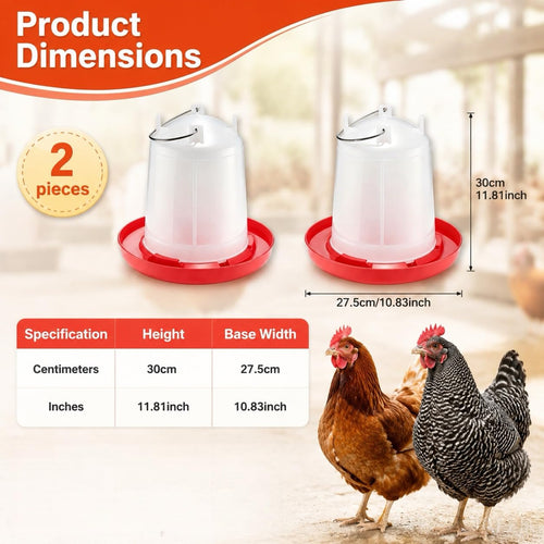 2 Pack 2 Gallon Poultry Waterer N870
