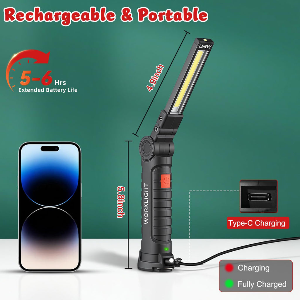 4 Pack Rechargeable Magnetic LED Work Light A26517