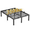 16 Inch King Size Black Metal Platform Bed Frame I529006