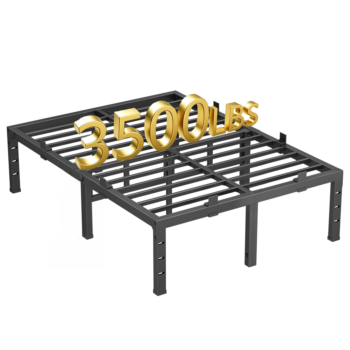 16 Inch King Size Black Metal Platform Bed Frame I529006