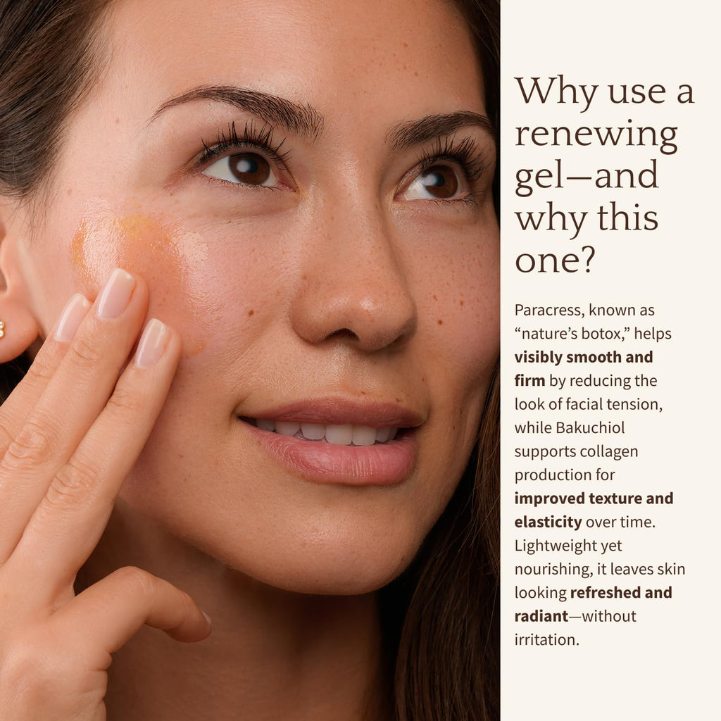 Antioxidant Renewing Gel Face Moisturizer with Bakuchiol Vitamin C Ester & Prickly Pear 1 oz B36573