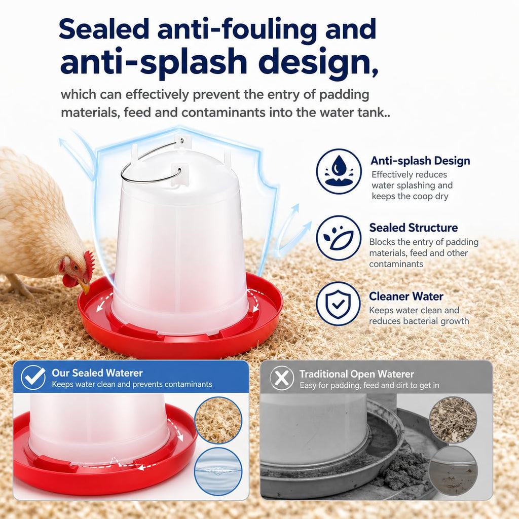 2 Pack 2 Gallon Poultry Waterer N870