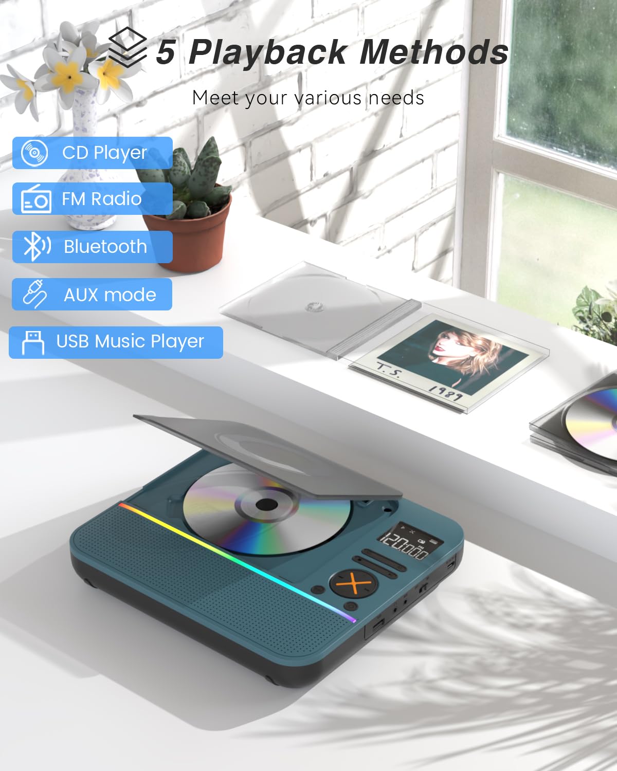 Portable CD Player with Bluetooth K480
