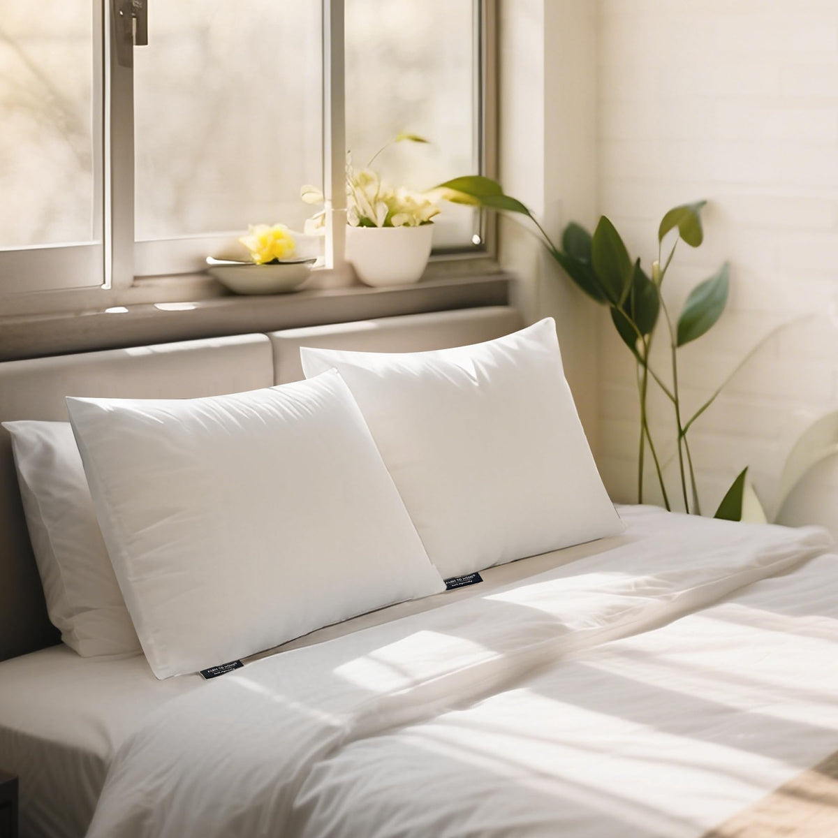 100% Organic Cotton Cover King Size Bed Pillows Set of 2 G255320