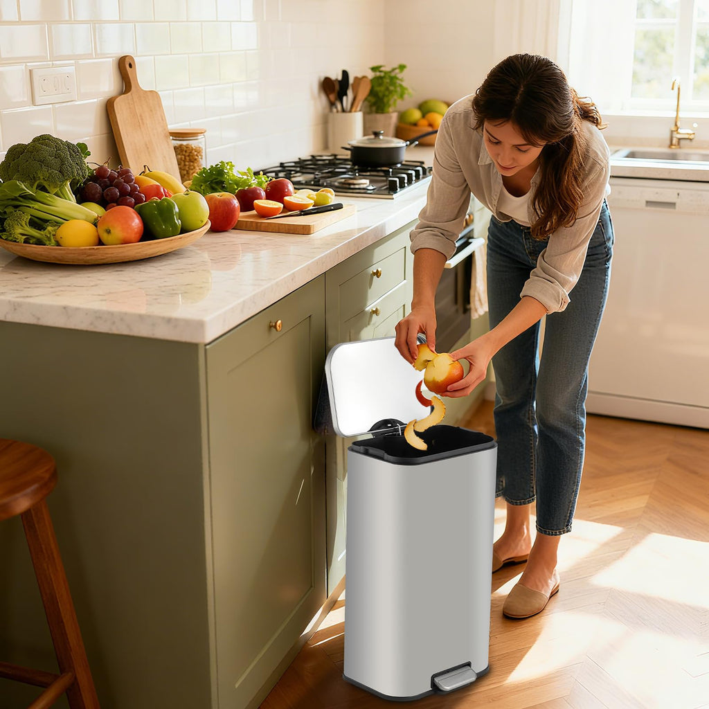 13.2 gal Stainless Steel Step Trash Can G3687