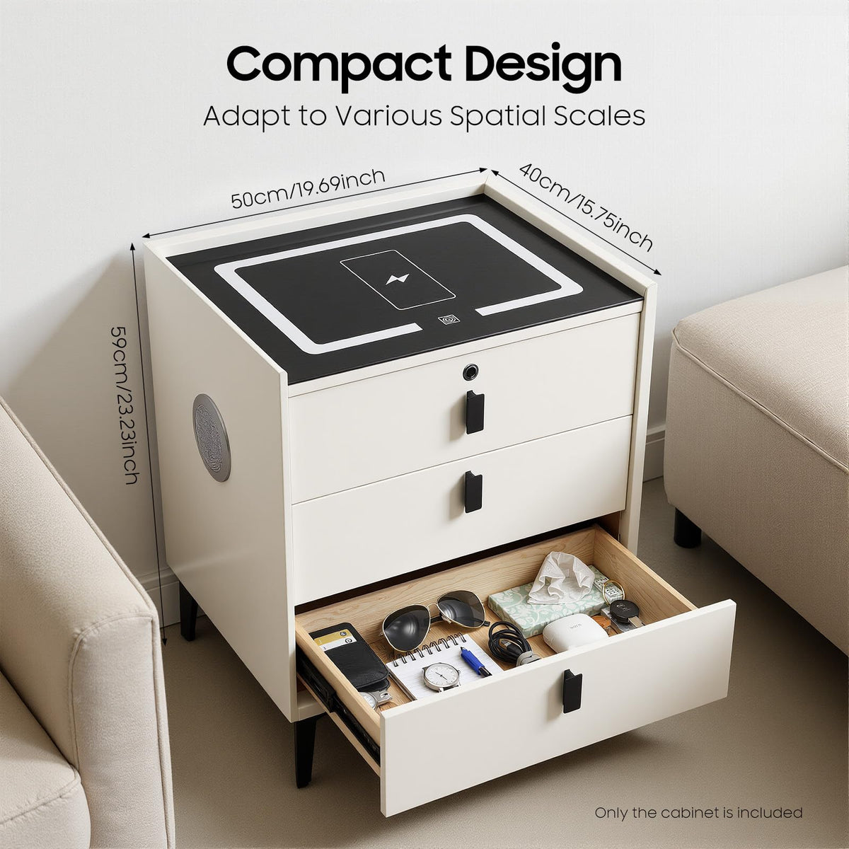 3 Drawer Nightstand with Charging Station N99356