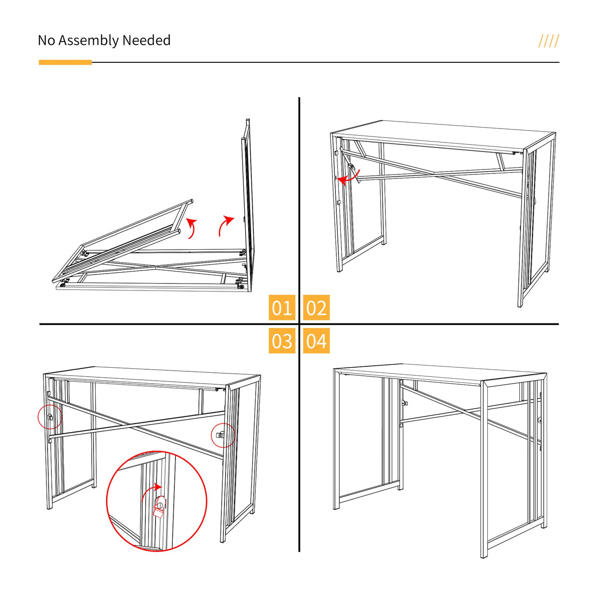 Folding Computer Desk 32 inch Black N9806