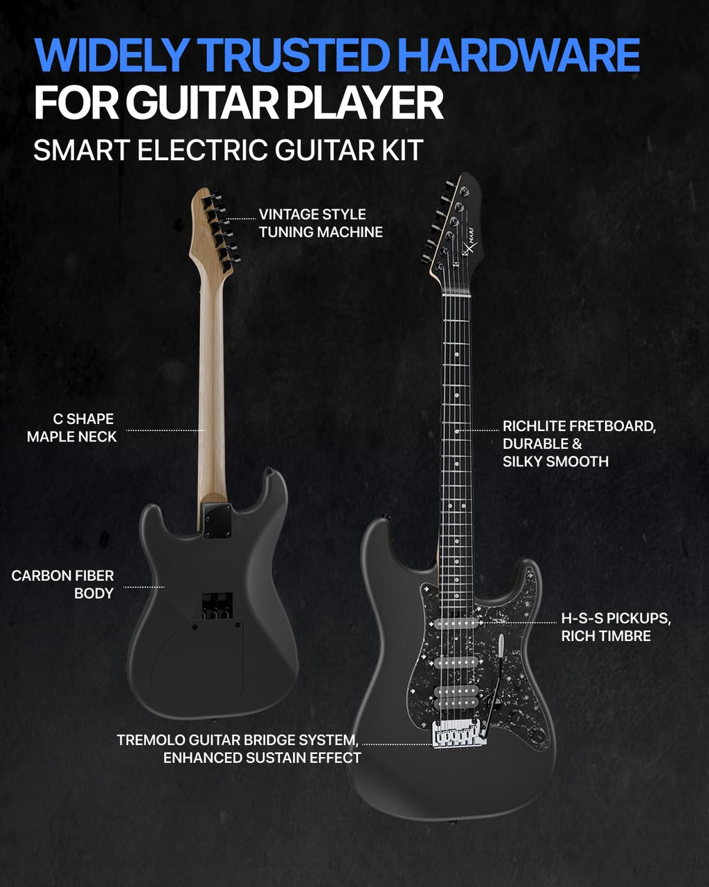 39" Smart Electric Guitar with Built-in 4 Effects S4466