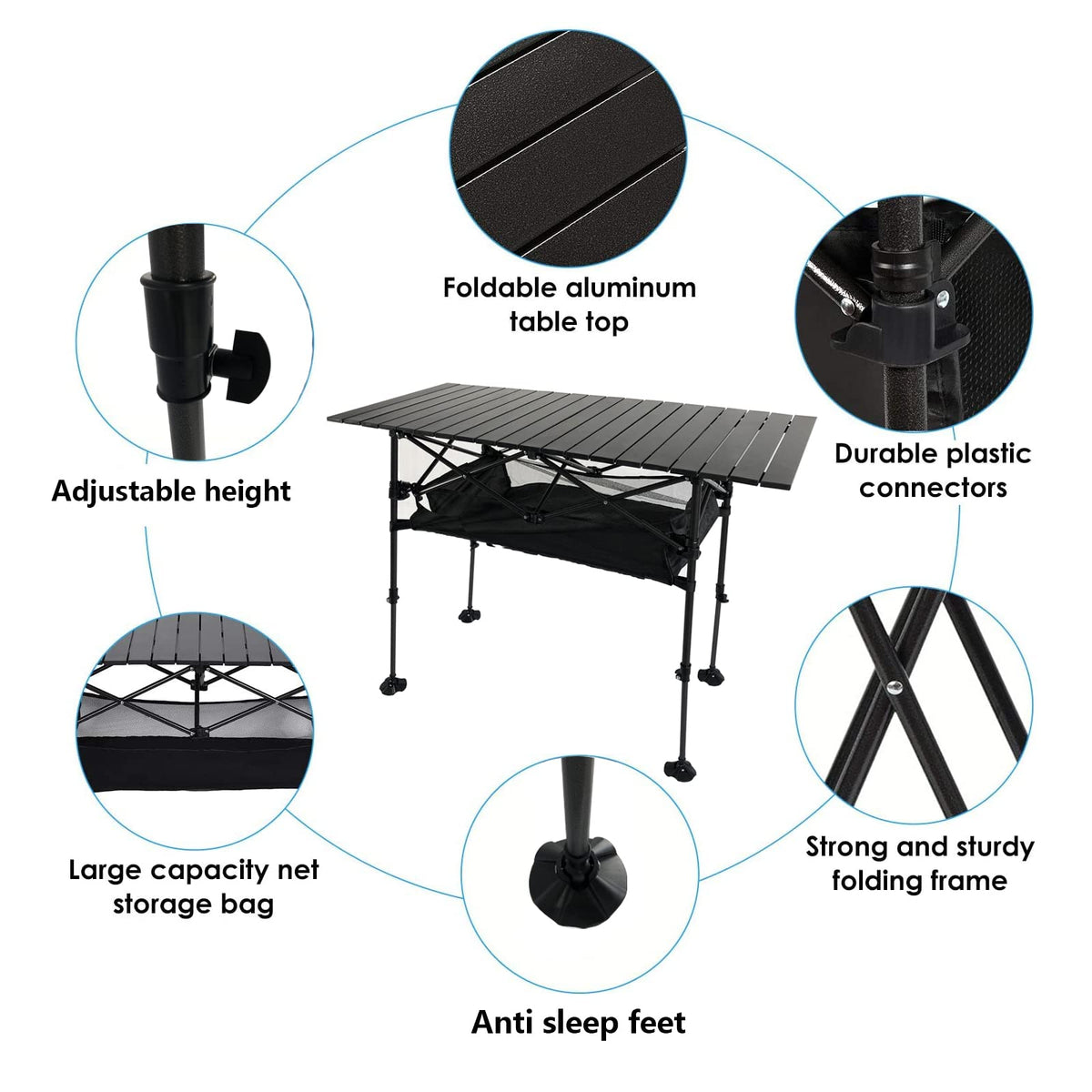 Adjustable Aluminum Camping Table E951813